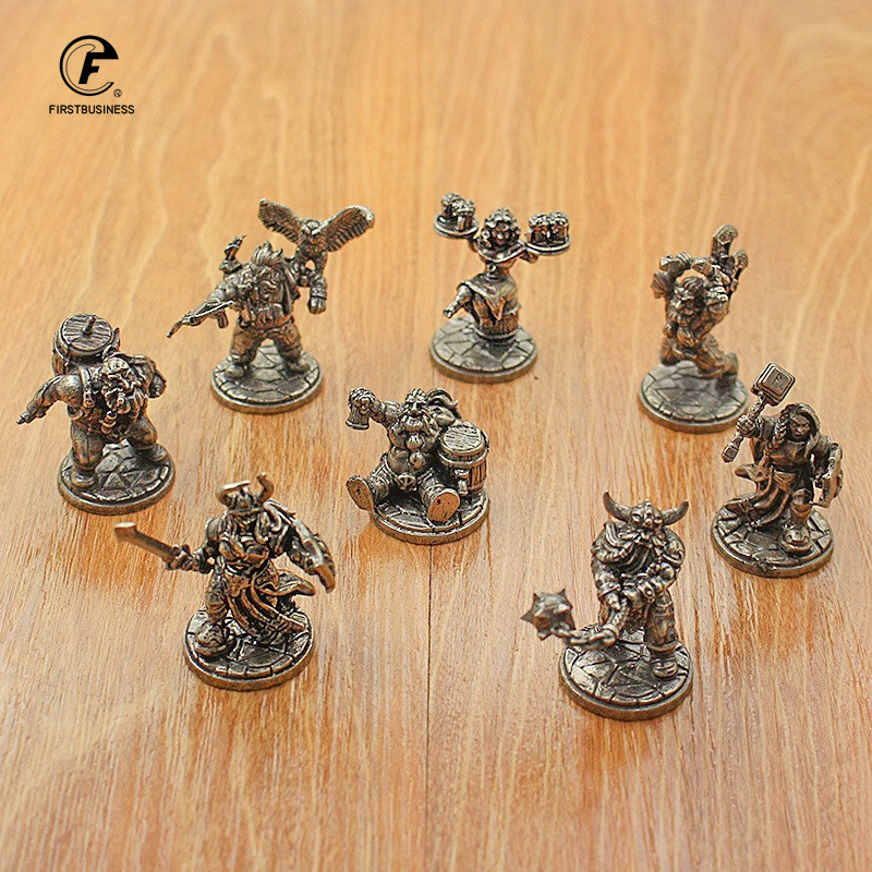 Board Game Movie - ヴィンテージ白真鍮ミニチュアドワーフ戦士像デスクトップボードゲーム戦士モデルおもちゃ男の子デスク装飾飾りクラフトギフト