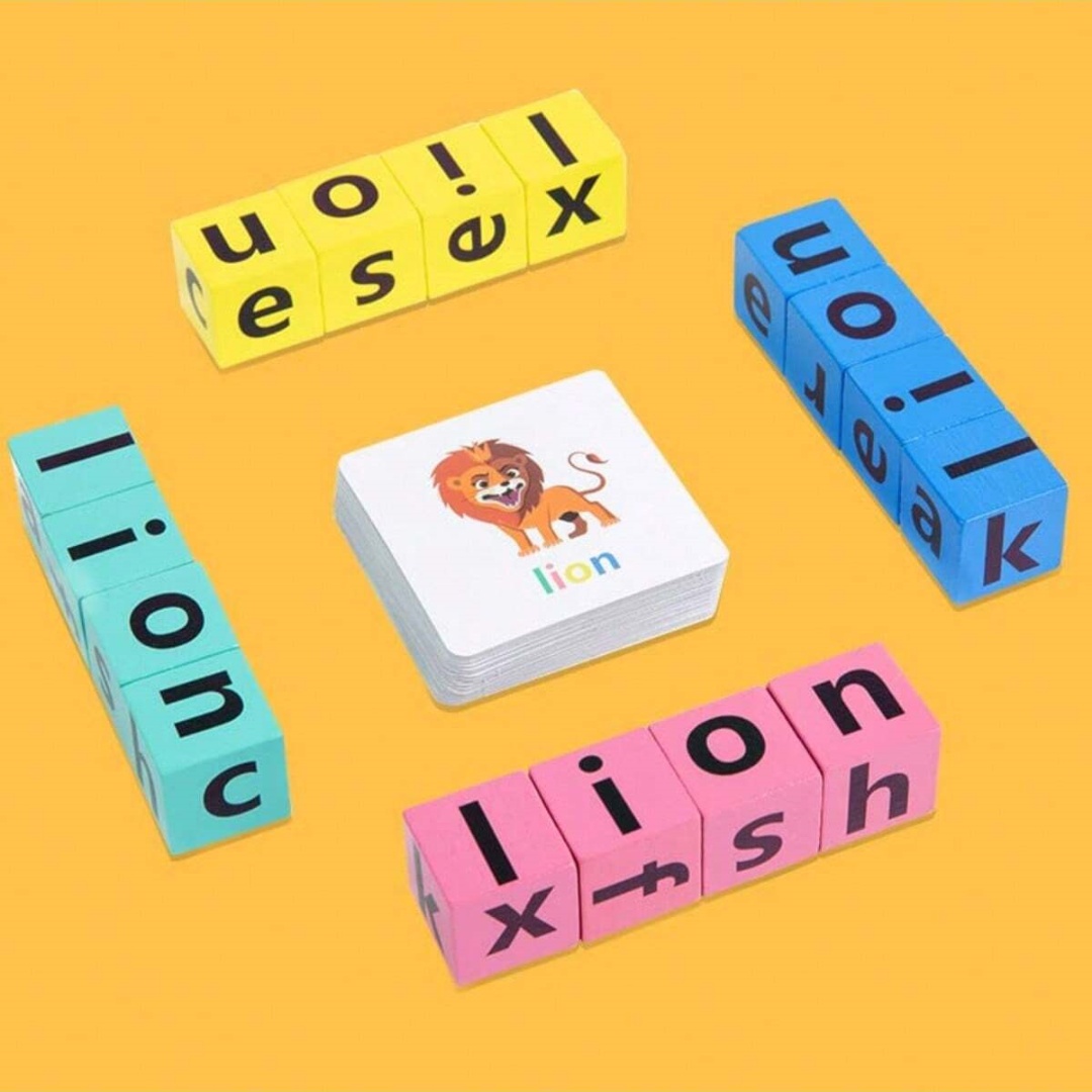 Board Game History - 子供用アルファベットスペルボードゲーム、16文字ブロック+40枚の単語カード、家族向け英語啓発教育玩具、家族の集まりやギフトに最適。