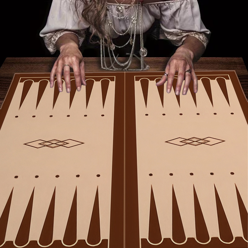 Board Game Zenith - 1pc ブラウンバックギャモンボードプリントタロットテーブルクロスゲームナイト用ホームデコレーション儀式祭壇用 75x75cm 90x90cm